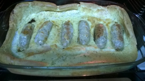 Toad in the hole cooked
